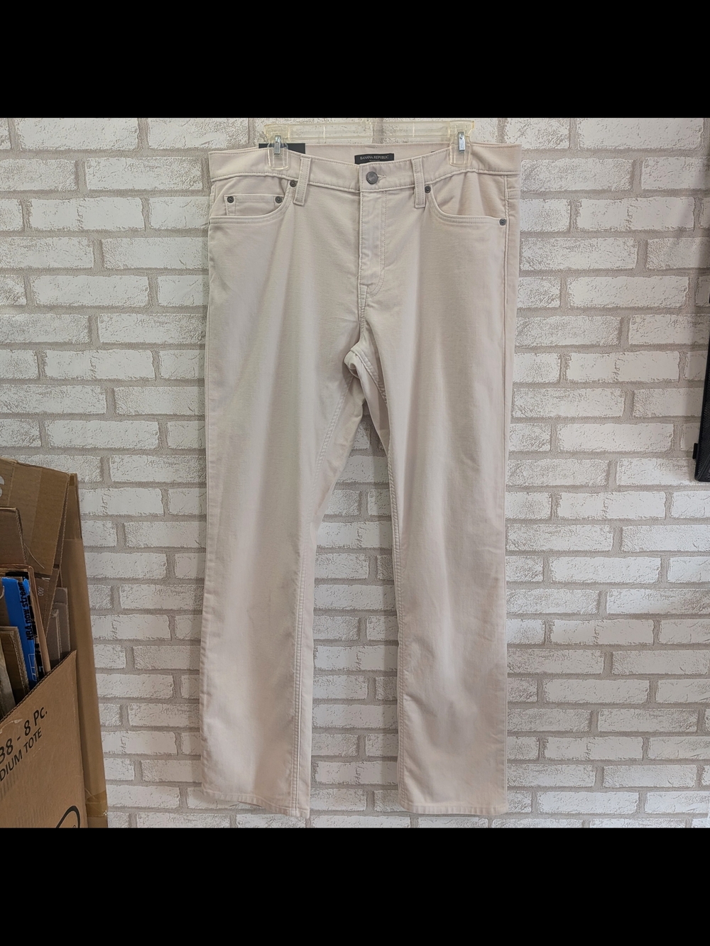 NWT Banana Republic Brushed Traveler Slim Fit Stretchy Cotton 34x32 Mid Rise